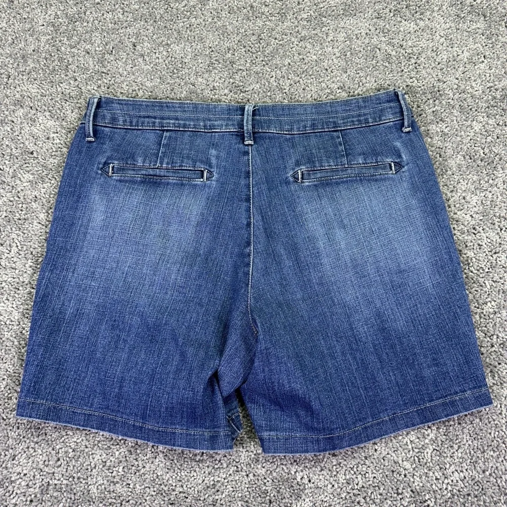 Lee Shorts Womens 10 Blue Denim Chino Natural Fit Stretch Bermuda Casual Summer